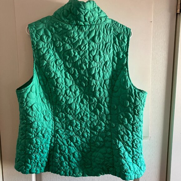 Christopher & Banks Quilted Lightweight Puffer Vest Kelly Green Size 1X EUC. - Picture 7 of 11